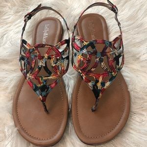 Kelly & Katie Multi-Color Thong Flat Sandals
